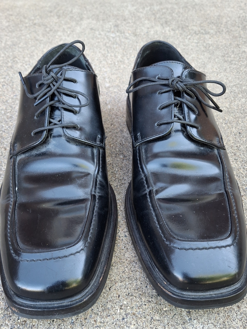 Cole Haan Black Leather Lace-Up Derby Shoes, Size 10